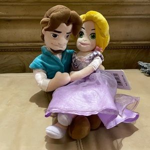Disney Store Japan Tangled Princess Rapunzel Flynn Rider Doll Plush set New